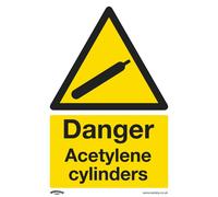 Sealey Avvertimento Sicurezza Insegna - Pericolo Acetilene Bombole - Plastica -