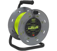 Sealey BCR25G 25m Cavo Rocchetto Con Termiche Viaggio 4 X 230V - Hi-Vis Verde