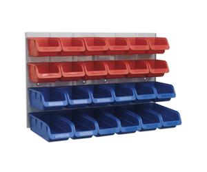 Sealey Bin e Pannello Combinazione 24 Contenitori - Rosso/Blu TPS132