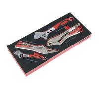 Sealey Bloccaggio Pinze & Chiave Regolabile Set Con Attrezzo Vassoio 4pc TBT59