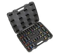 Sealey Blocco Su Standard & Set Bussole Profonde 34pc 1.3cmD 6pt Metrico AK5636M