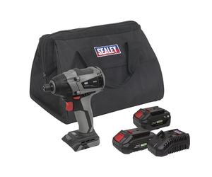 Sealey Brushless Urto Driver Kit 0.6cmHex 20V SV20 Serie - 2 Batterie CP20VID