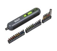 Sealey 4V Cordless Screwdriver Con 25pc Set di Punte CP4VSD