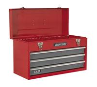 Sealey Cassetta Attrezzi 3 Portatile Con Ball-Bearing Guide - Rosso/Grigio
