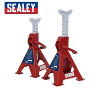 Sealey Cavalletti Coppia 2 Tonnellate Capacità Ogni Tipo a Cricchetto Base Forma