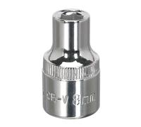 Walldrive Presa 8mm 1.3cmSq Guida Completamente Lucidata - Sealey SP1208 Nuovo