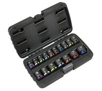 Sealey Chiave a Bussola Set 1cmSq Drive 17pc 6 Punto Metrico Walldrive AK68218