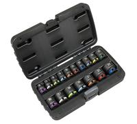 Sealey Chiave a Bussola Set 1cmSq Drive 17pc 6 Punto Metrico Walldrive AK68218