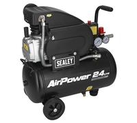Sealey Compressore d'aria ad azionamento diretto, 24L, 2hp, 5,8cfm, 116psi, 1,5kW - SAC2420A