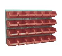 Sealey Bin e Pannello Combinazione 24 Contenitori - Rosso TPS130