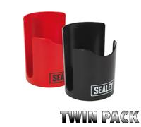 Sealey - Coppia Rosso+Nero Magnetico Coppa/Lattina / Tazza Titolari - Tè Caffè
