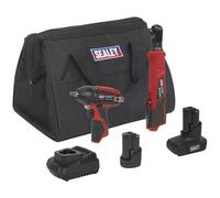 Sealey CP1200COMBO8 - Kit combinato per utensili elettrici senza fili, 2 x 12 V
