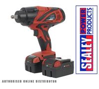 Sealey CP3005 18v 1.3cm Sq Dr Cordless Impact Chiave/Cricchetto +2 Batterie E