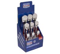 Sealey Cricchetto Chiavi 0.6cm 1cm 1.3cmD Pera Testa Aletta Inversa 9 Pezzi