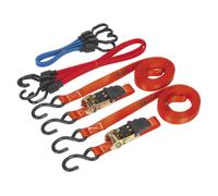 Sealey Cricchetto Cinturino & Corda Elastica Set 6pc Ragnatela Lungo 5m TD285SBD