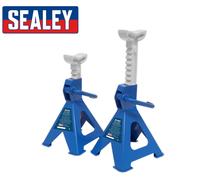 Sealey Cricchetto Tipo Cavalletti Coppia - 2 Tonnellate Capacità Ogni - Blu Base