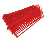 Sealey CT20048P100R Cavo Fascette 200 x 4.8mm Rosso Confezione 100