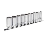 Sealey Cuscinetto Presa Set 11pc 1cmSq Drive Profondo Serratura Su 6pt AK2743