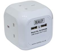 Sealey Cavo Prolunga Cubo 1.4m 4 X 230V & 2 X USB Prese - Bianco EL144USB