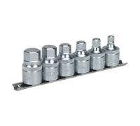 Sealey Esagonale Presa Punta Set Con Binario 6pc Stubby 1.3cmSq Guida Metrica