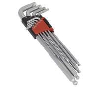 Sealey Estremità a Sfera Set Chiavi Esagonali 9pc extra-Lunga Lock-On™