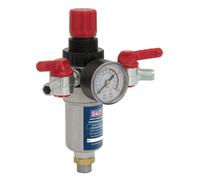 Sealey Filtro Aria Regolatore 1cmBSP Maschile 0.6cmBSP Flusso 76 Cfm Sa4fr/38