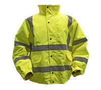 Sealey Giallo Alta Visibilità Giacca Con Trapuntato Fodera & Elastico Vita - XL