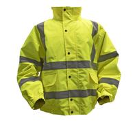 Sealey Hi-Vis Giallo Giacca Con Trapuntato Fodera & Elastico IN Vita - Xx-Large