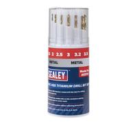 Sealey HSS Titanio Set Punte Trapano 11pc Misure 1.5 - 8mm 118° Split AK5701