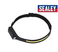 Sealey HT104R Fascio Luce Testa Torcia Strappo Ricaricabile - 350lm fino A 6h