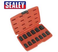Sealey Impact Metrico Prese 1.3cm Sq Dr Nero IN Modellato Borsa 10mm - 24mm 13pc
