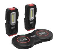 Sealey Ispezioni Luce (x2) 3W Rotondi & 1W SMD LED & Doppio Wireless Carica Base