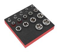 Sealey Kit Bussole Torx EPR 5 Lati 1/4", 3/8" & 1/2"D 16 Pezzi SX096