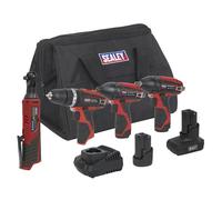 Sealey 4 X 12V SV12 Serie Cordless Potenza Strumento Kit Combo CP1200COMBO