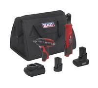 Sealey Kit Combo Trapano/Avvitatore Impatto & Cricchetto 2 Pezzi 12V