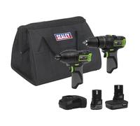 Sealey Kit Trapano Combi & Avvitatore a Impulsi 2x10.8V Li-Ion CP108VCOMBO3EU