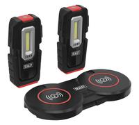 Sealey Ispezioni Luce (x2) 3W Rotondi & 1W SMD LED & Doppio Wireless Carica Base