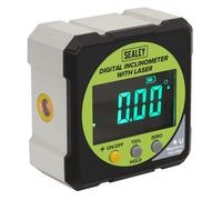 Sealey Magnetico Digitale Inclinometro Con Laser Linea Per Angles E Tilt AK9991
