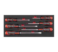 Sealey Martello fino A Screwdriver Set Con Portattrezzi 6pc Incastro & Phillips