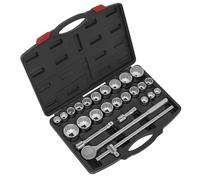 Sealey Metric Imperial Presa Set 26pc 1.9cmSq Drive 12-point Walldrive AK2582