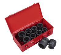 Sealey Metric Imperial Standard Urto Presa Set 10pc 1 " D Singolo Esagonale