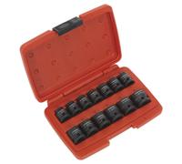 Sealey Metriche Impact Presa Set 13pc 1.3cmSq Drive Profilo Basso AK5613LP