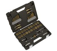 Sealey Metrico e Imperiale Rivestito IN Titanio Esagonale Rubinetto Die Set 46pc