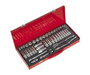 Sealey Metrico Imperiali Presa Set 45pc 1cmD 6pt Profondo E Standard AK692