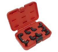 Sealey Metrico Iniettore Tubo Presa Set 9pc 1cmSq Drive Cardine AK6985