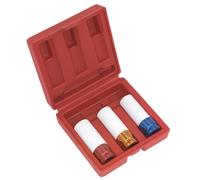 Sealey Metrico Lega Ruota Urto Presa Set 3pc 1.3cmSq Drive con Scatola SX031