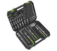 Sealey Metrico Presa e Punta Set 219pc 0.6cm 1cm 1.3cmD Cromo Singolo Hex S01212