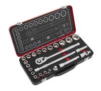 Sealey Metrico Presa Set 1.3cmD 24pc Singolo Esagonale Standard Lunghezza AK7924