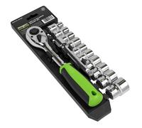 Sealey Metrico Presa Set 12pc 1.3cmD Cromato Singolo Hex su Un Scaffale S01244