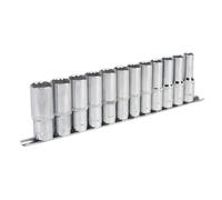 Sealey Metrico Presa Set 12pc 1.3cmSq Drive 12pt Profondo Walldrive AK2685